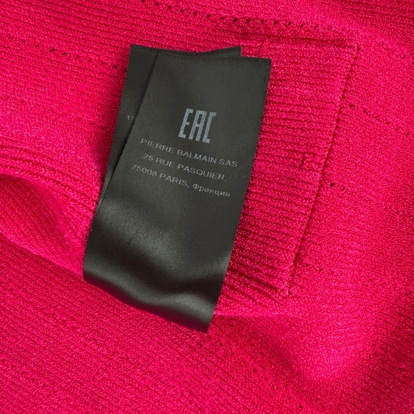 Balmain Long Sleeved V Neck Knit Pink Cardigan Button Top 38 6 - Picture 13 of 13